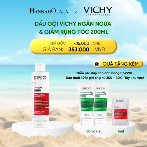 DEAL 2: DẦU GỘI VICHY NGĂN NGỪA & GIẢM RỤNG TÓC DERCOS ENERGY+ 200ML 