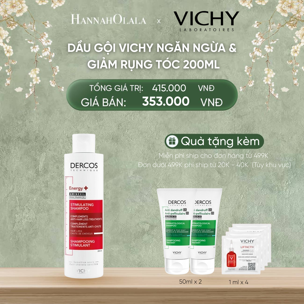  D751_DEAL 2 DẦU GỘI VICHY NGĂN NGỪA & GIẢM RỤNG TÓC DERCOS ENERGY+ 200ML 