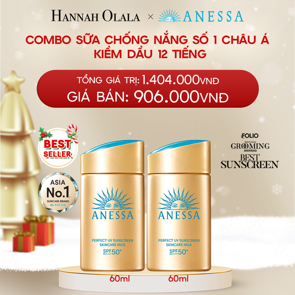  A651_DEAL 2: COMBO SỮA CHỐNG NẮNG DƯỠNG DA KIỀM DẦU BẢO VỆ HOÀN HẢO ANESSA GOLD MILK SPF50+ PA++++ 60MLX2 