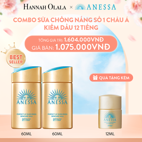  A33_DEAL 2: COMBO SỮA CHỐNG NẮNG DƯỠNG DA KIỀM DẦU BẢO VỆ HOÀN HẢO ANESSA GOLD MILK SPF50+ PA++++ 60MLX2 