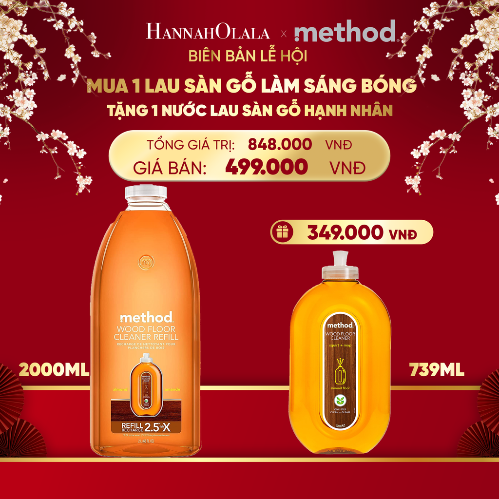  DEAL 1: [MUA 1 TẶNG 1] MUA 1 NƯỚC LAU SÀN GỖ LÀM SÁNG 2011ML TẶNG 1 NƯỚC LAU SÀN GỖ LÀM SÁNG 739ML - HƯƠNG HẠNH NHÂN 