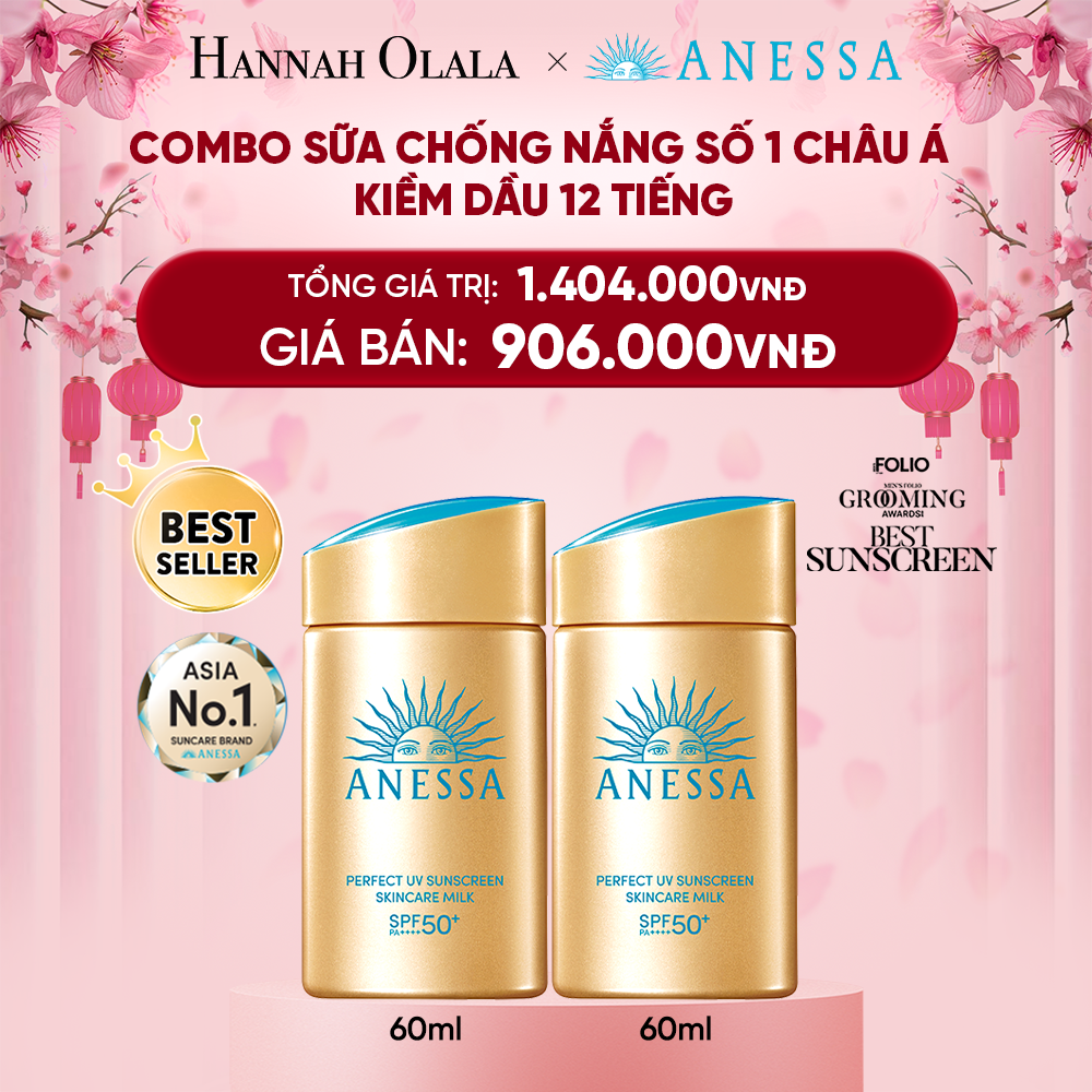  DEAL 2: COMBO SỮA CHỐNG NẮNG DƯỠNG DA KIỀM DẦU BẢO VỆ HOÀN HẢO ANESSA GOLD MILK SPF50+ PA++++ 60MLX2 
