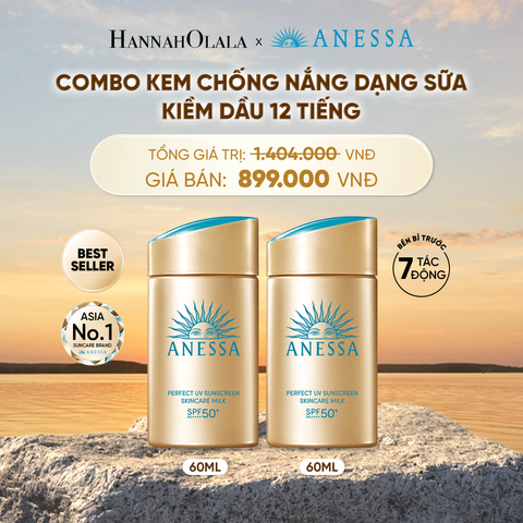  COMBO SỮA CHỐNG NẮNG DƯỠNG DA KIỀM DẦU BẢO VỆ HOÀN HẢO ANESSA GOLD MILK SPF50+ PA++++ 60MLX2 - DEAL 2 - B522 