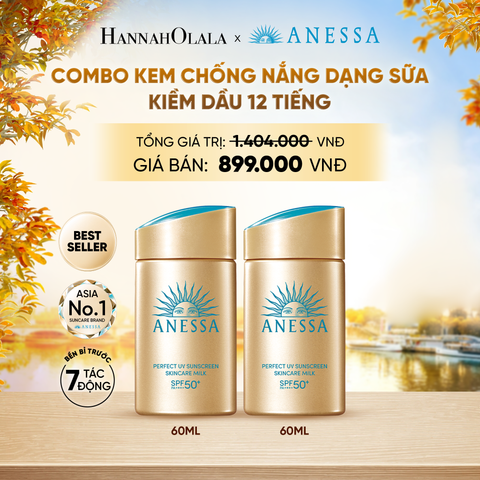  COMBO SỮA CHỐNG NẮNG DƯỠNG DA KIỀM DẦU BẢO VỆ HOÀN HẢO ANESSA GOLD MILK SPF50+ PA++++ 60MLX2 - DEAL2 - E77 