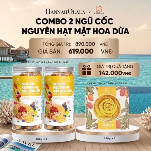  DEAL 2: MUA 2 NGŨ CỐC NGUYÊN HẠT MẬT HOA DỪA 500G TẶNG 1 HỘP XOÀI XẾP HOA 250G_ D149 