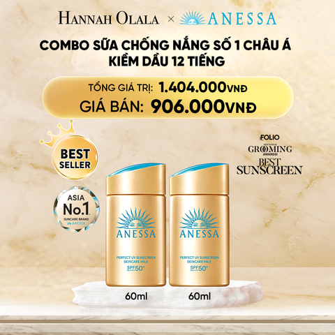  DEAL 2: COMBO SỮA CHỐNG NẮNG DƯỠNG DA KIỀM DẦU BẢO VỆ HOÀN HẢO ANESSA GOLD MILK SPF50+ PA++++ 60MLX2 