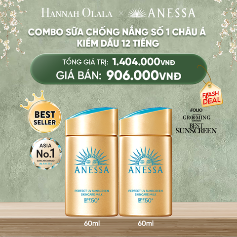  DEAL 2: COMBO KEM CHỐNG NẮNG DẠNG SỮA DƯỠNG DA KIỀM DẦU BẢO VỆ HOÀN HẢO ANESSA GOLD MILK SPF50+ PA++++ 60MLX2 
