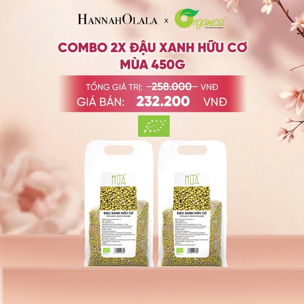  COMBO 2 X ĐẬU XANH HỮU CƠ MÙA 450G - A48 