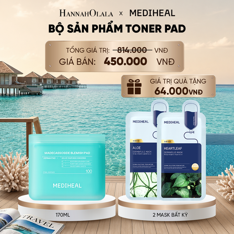  MEDIHEAL BỘ SẢN PHẨM TONER PAD 170ML BẤT KỲ_ D297 