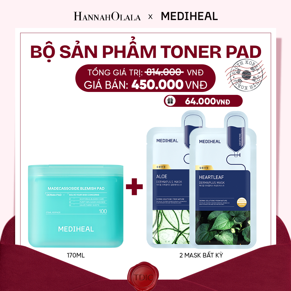  MEDIHEAL BỘ SẢN PHẨM TONER PAD 170ML BẤT KỲ_M99 