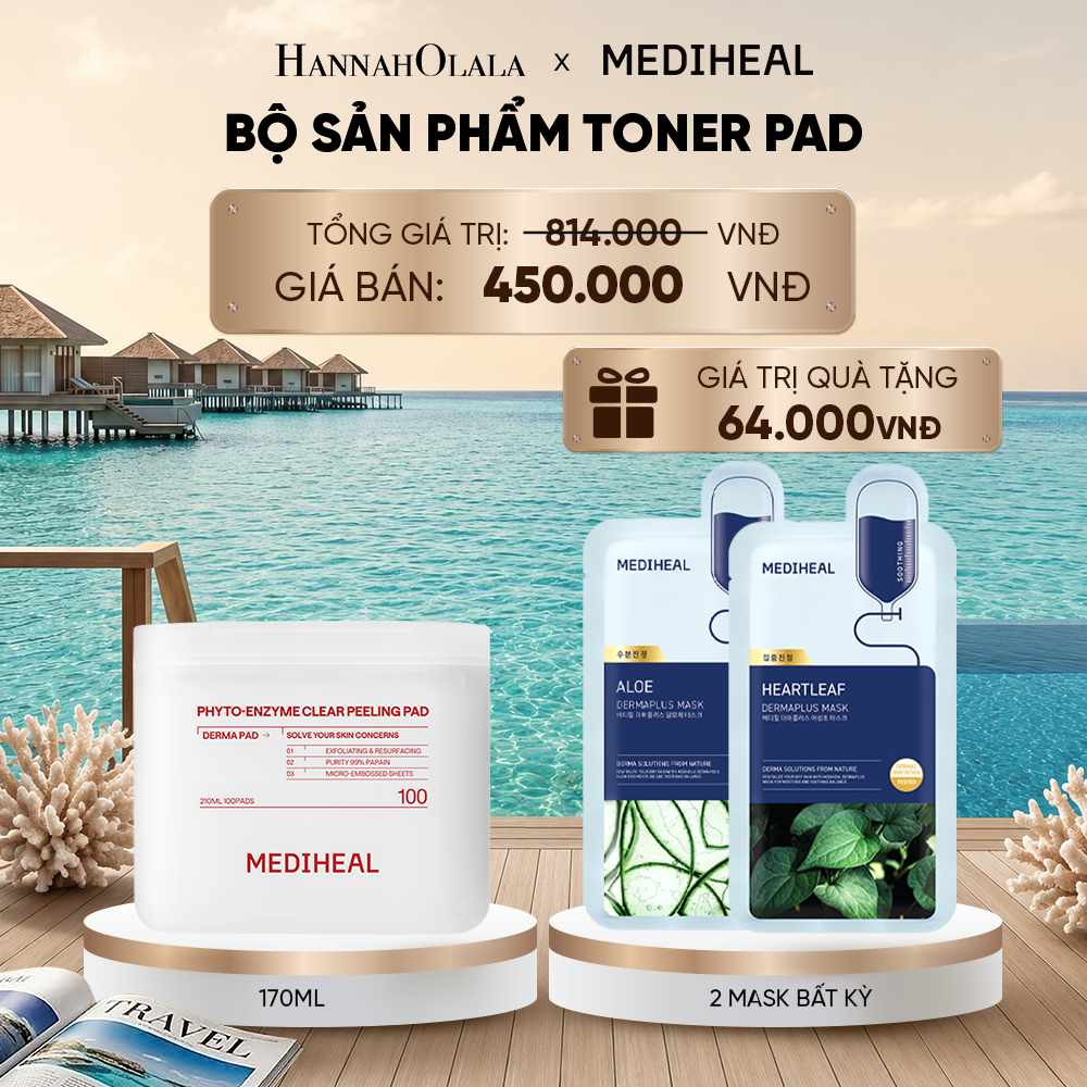  MEDIHEAL BỘ SẢN PHẨM TONER PAD 170ML BẤT KỲ_ D297 