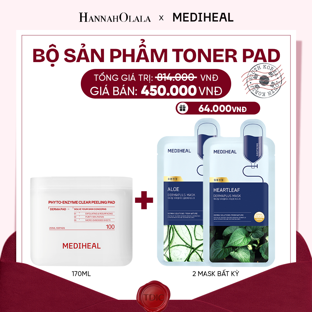  MEDIHEAL BỘ SẢN PHẨM TONER PAD 170ML BẤT KỲ_M99 