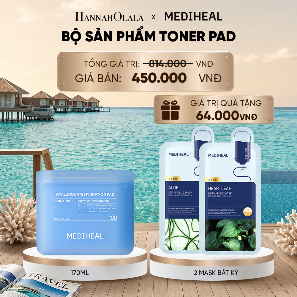  MEDIHEAL BỘ SẢN PHẨM TONER PAD 170ML BẤT KỲ_ D297 