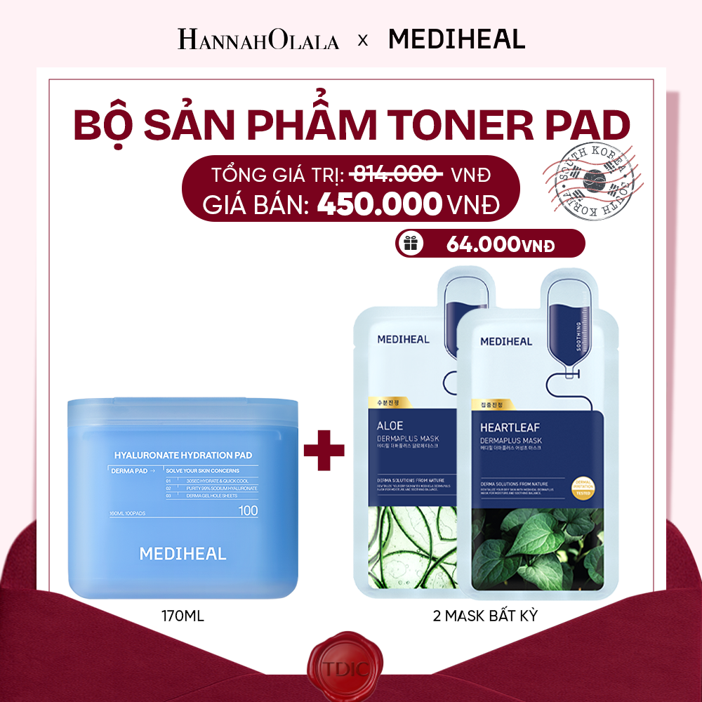  MEDIHEAL BỘ SẢN PHẨM TONER PAD 170ML BẤT KỲ_M99 