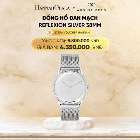  DEAL 2: ĐỒNG HỒ ĐAN MẠCH AUGUST BERG - MẶT REFLEXION 38MM MÀU BẠC - DÂY MESH 