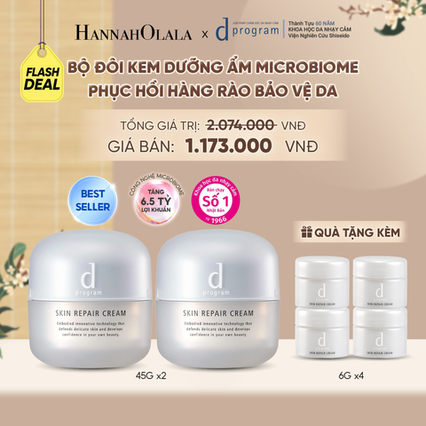  [FLASHSALE] BỘ ĐÔI KEM DƯỠNG ẨM VÀ PHỤC HỒI DA D PROGRAM SKIN REPAIR CREAM 45G - DEAL 02 - A1254 