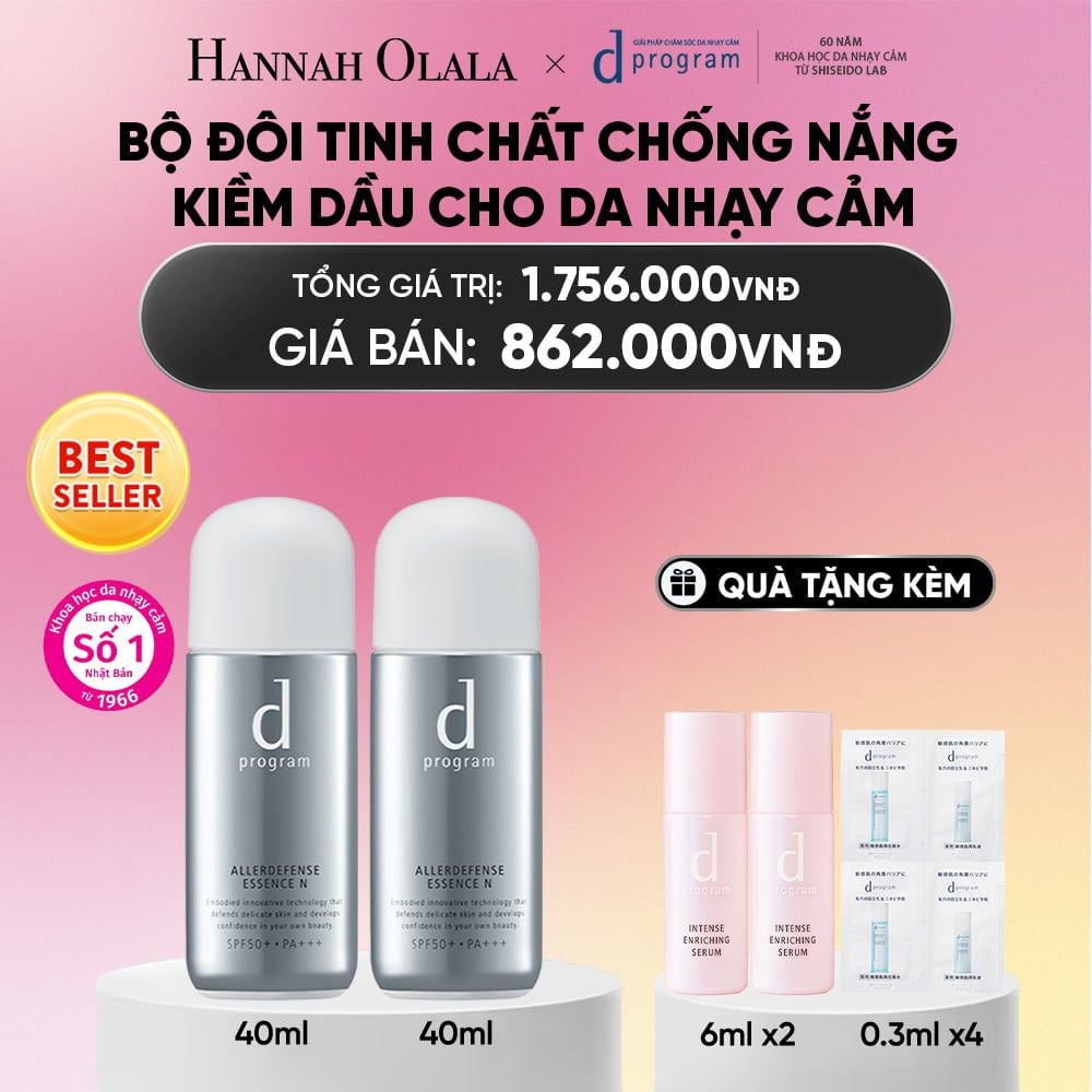  BỘ ĐÔI TINH CHẤT CHỐNG NẮNG KIỀM DẦU AN TOÀN CHO DA NHẠY CẢM D PROGRAM ALLERDEFENSE ESSENSE 40ML - DEAL 2_A1728 