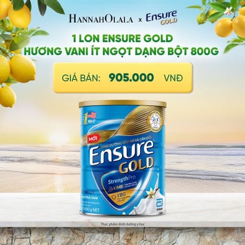  1 LON ENSURE GOLD HƯƠNG VANI ÍT NGỌT DẠNG BỘT 800G DEAL 2: 