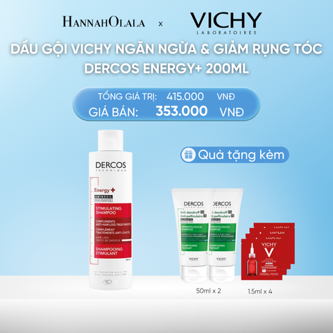  DEAL 2 DẦU GỘI VICHY NGĂN NGỪA & GIẢM RỤNG TÓC DERCOS ENERGY+ 200ML 