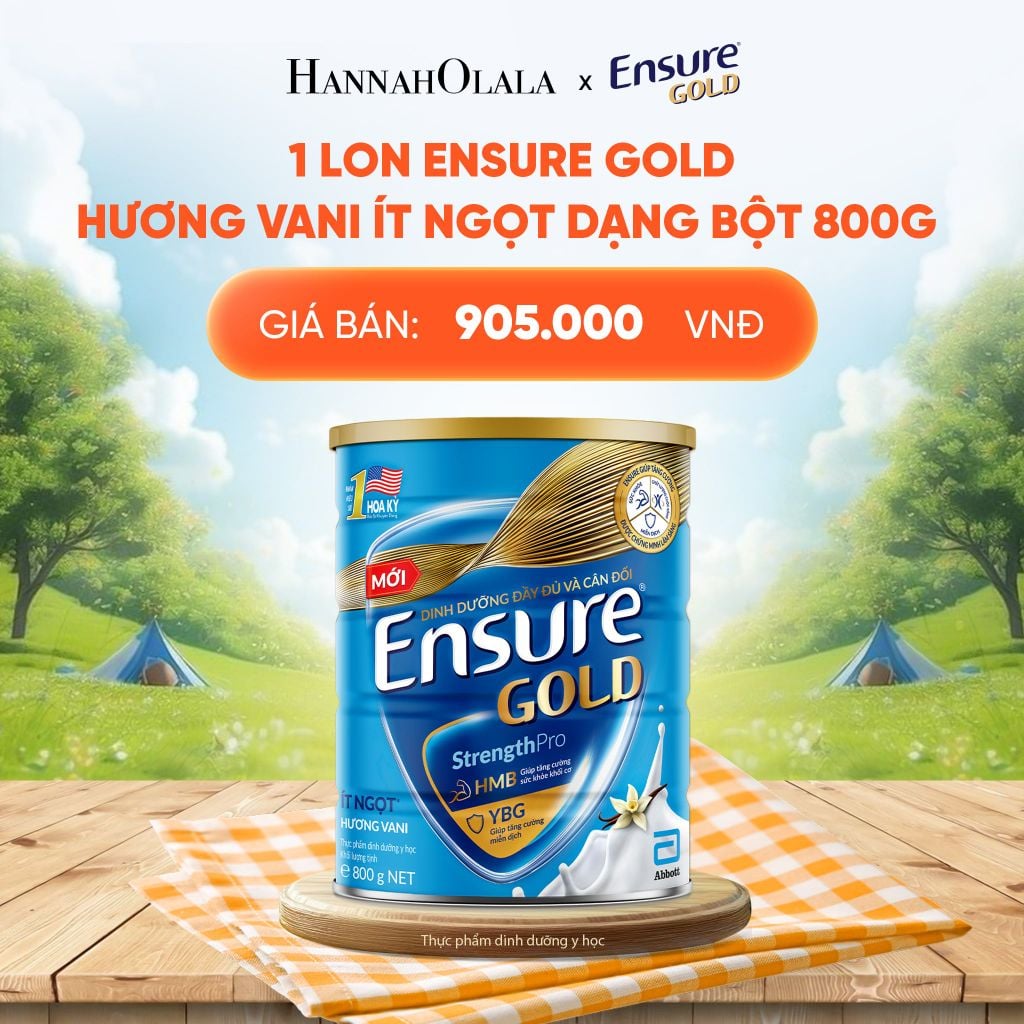  1 LON ENSURE GOLD HƯƠNG VANI ÍT NGỌT DẠNG BỘT 800G DEAL 2: 