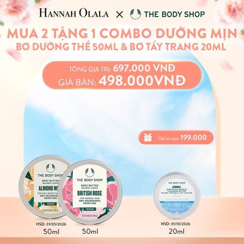  A868_DEAL 2: MUA 2 TẶNG 1 COMBO DƯỠNG MỊN & LÀM SẠCH - 2X BODY BUTTER 50ML & CAMOMILE CLEANSING BUTTER 20ML 