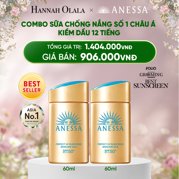  E1583_DEAL 2: COMBO SỮA CHỐNG NẮNG DƯỠNG DA KIỀM DẦU BẢO VỆ HOÀN HẢO ANESSA GOLD MILK SPF50+ PA++++ 60MLX2 