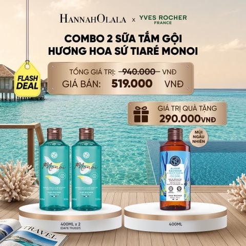  COMBO 2 SỮA TẮM GỘI HƯƠNG HOA SỨ TIARÉ MONOI TẶNG SỮA TẮM 400ML MÙI NGẪU NHIÊN [DATE T9.2027]_ D306 