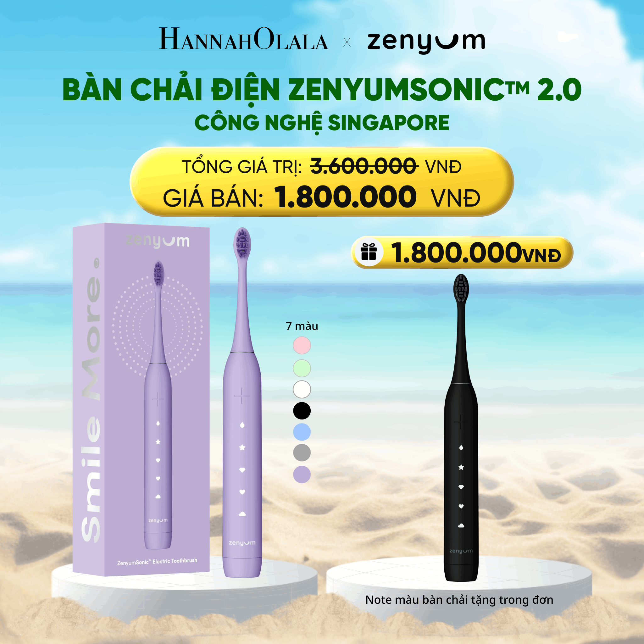 A4_deal 2a: [mua 1 tặng 1] bàn chải điện zenyum sonic 2.0 - công nghệ singapore (note màu bàn chải tặng trong đơn)