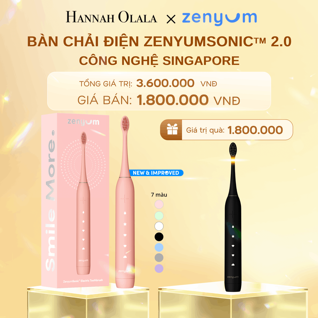  DEAL 2: [MUA 1 TẶNG 1] BÀN CHẢI ĐIỆN ZENYUM SONIC 2.0 - CÔNG NGHỆ SINGAPORE (Note màu bàn chải tặng trong đơn) 