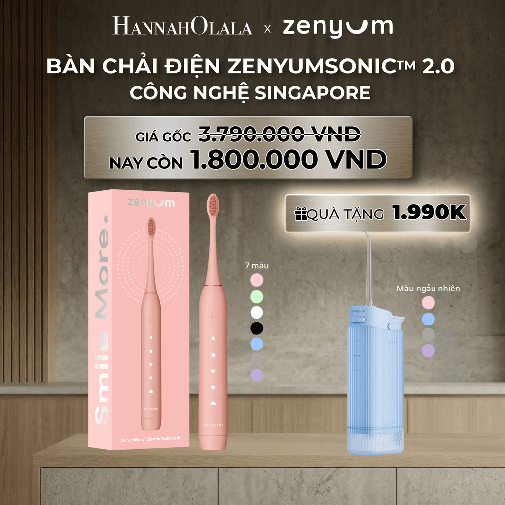  DEAL 2: [MUA 1 TẶNG 1] BÀN CHẢI ĐIỆN ZENYUM SONIC 2.0 - CÔNG NGHỆ SINGAPORE 