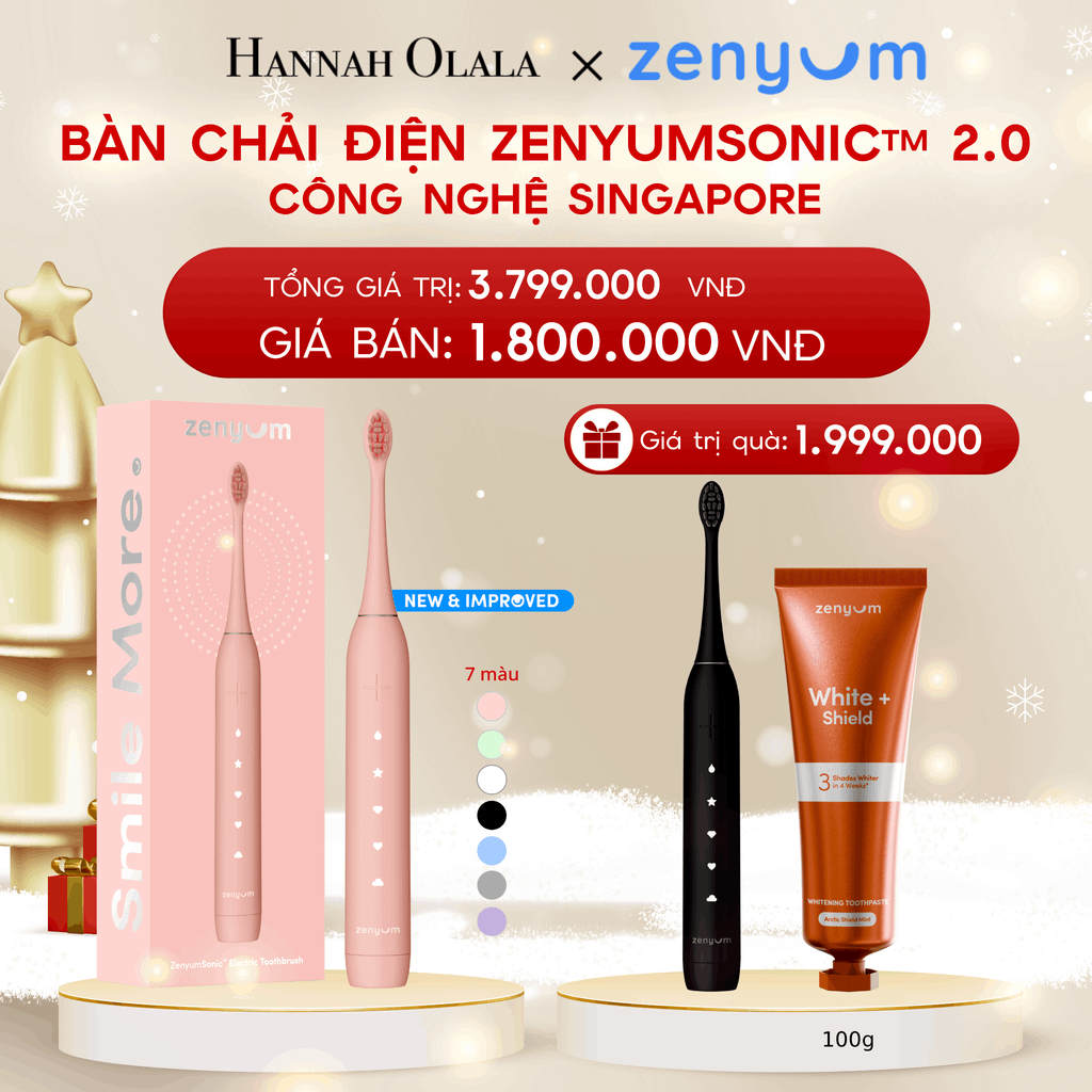  A1245_DEAL 2: [MUA 1 TẶNG 1] BÀN CHẢI ĐIỆN ZENYUM SONIC 2.0 - CÔNG NGHỆ SINGAPORE (Note màu bàn chải tặng trong đơn) 