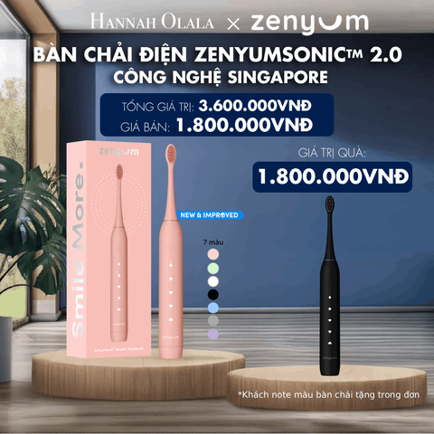  DEAL 2: [MUA 1 TẶNG 1] BÀN CHẢI ĐIỆN ZENYUM SONIC 2.0 - CÔNG NGHỆ SINGAPORE (Note màu bàn chải tặng trong đơn) 