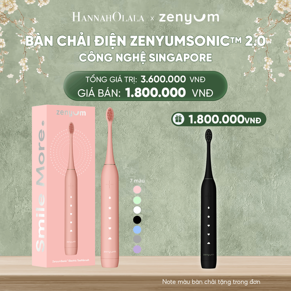  D637_DEAL 2: [MUA 1 TẶNG 1] BÀN CHẢI ĐIỆN ZENYUM SONIC 2.0 - CÔNG NGHỆ SINGAPORE (NOTE MÀU BÀN CHẢI TẶNG TRONG ĐƠN) 