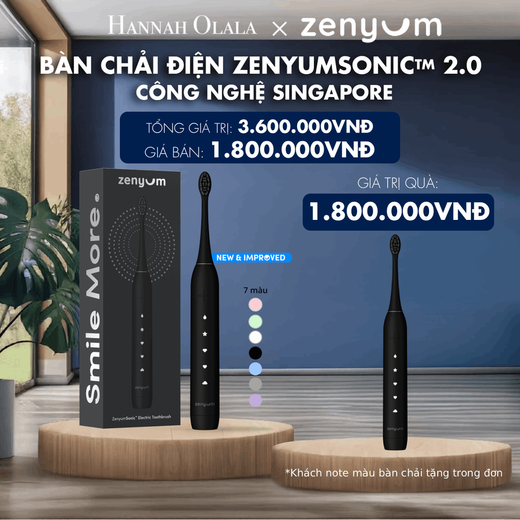  M176_DEAL 2: [MUA 1 TẶNG 1] BÀN CHẢI ĐIỆN ZENYUM SONIC 2.0 - CÔNG NGHỆ SINGAPORE (Note màu bàn chải tặng trong đơn) 