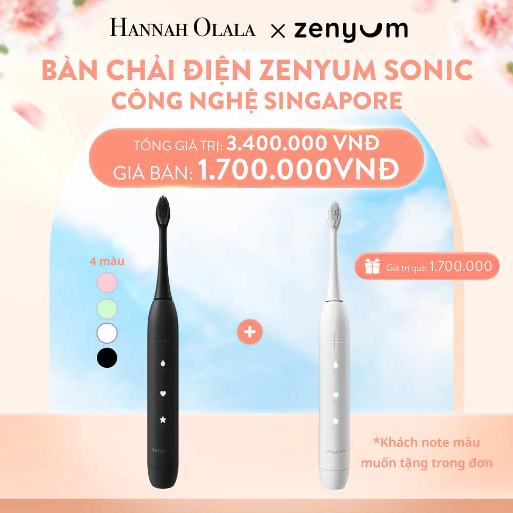  A1005_DEAL 2: [MUA 1 TẶNG 1] BÀN CHẢI ĐIỆN ZENYUM SONIC - CÔNG NGHỆ SINGAPORE 