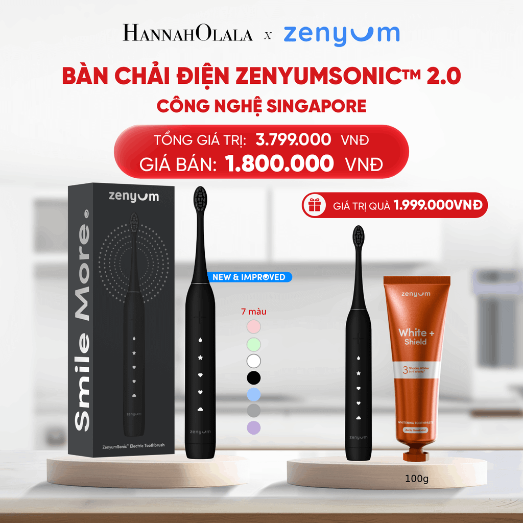  DEAL 2: [MUA 1 TẶNG 1] BÀN CHẢI ĐIỆN ZENYUM SONIC 2.0 - CÔNG NGHỆ SINGAPORE (Note màu bàn chải tặng trong đơn) 