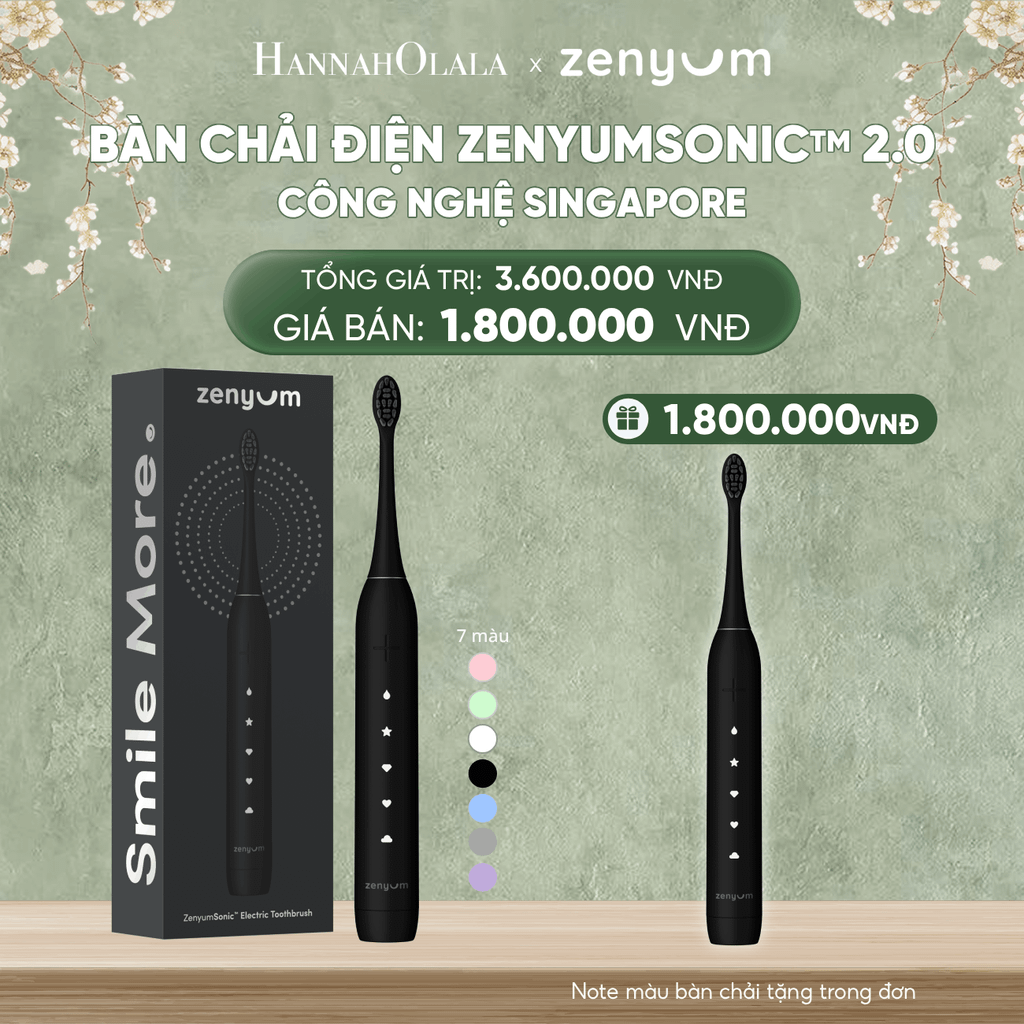  DEAL 2: [MUA 1 TẶNG 1] BÀN CHẢI ĐIỆN ZENYUM SONIC 2.0 - CÔNG NGHỆ SINGAPORE (Note màu bàn chải tặng trong đơn) 