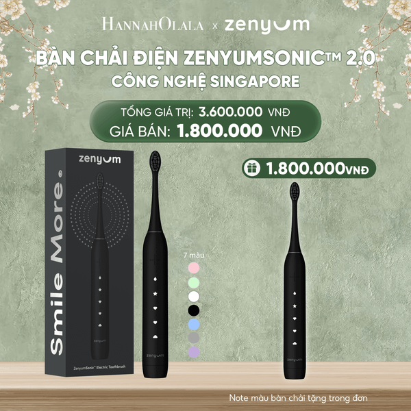 D637_DEAL 2: [MUA 1 TẶNG 1] BÀN CHẢI ĐIỆN ZENYUM SONIC 2.0 - CÔNG NGHỆ SINGAPORE (NOTE MÀU BÀN CHẢI TẶNG TRONG ĐƠN) 