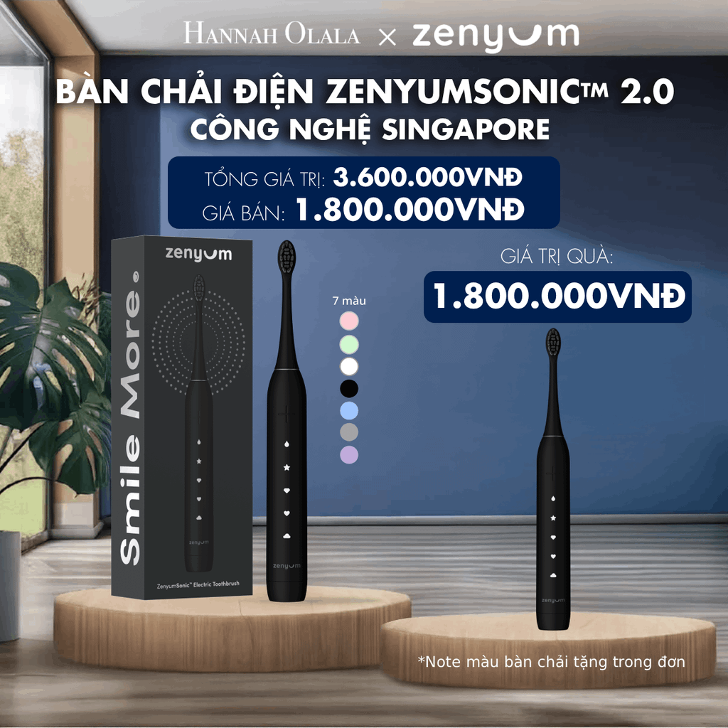  DEAL 2: [MUA 1 TẶNG 1] BÀN CHẢI ĐIỆN ZENYUM SONIC 2.0 - CÔNG NGHỆ SINGAPORE (Note màu bàn chải tặng trong đơn) 