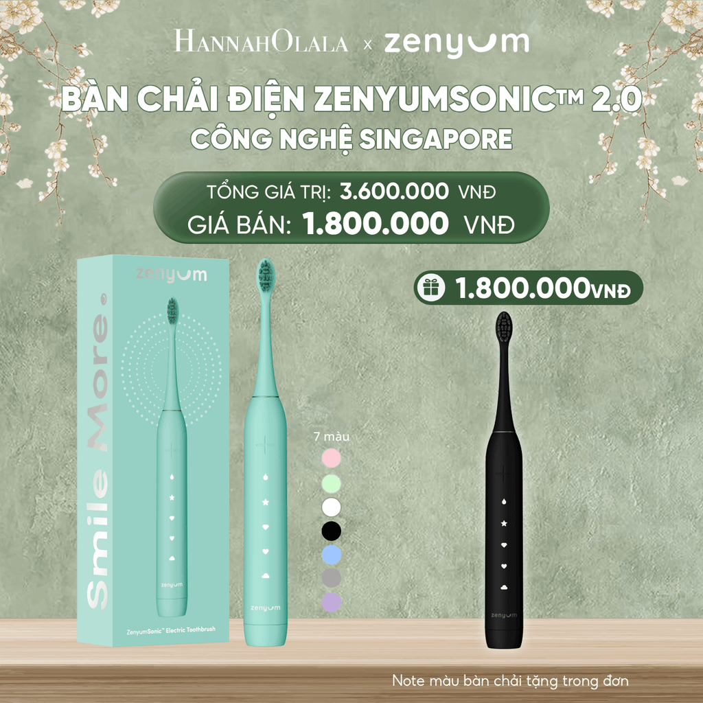  DEAL 2: [MUA 1 TẶNG 1] BÀN CHẢI ĐIỆN ZENYUM SONIC 2.0 - CÔNG NGHỆ SINGAPORE (Note màu bàn chải tặng trong đơn) 