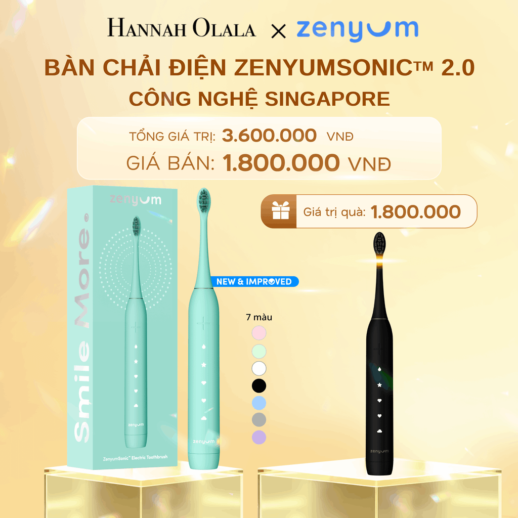  DEAL 2: [MUA 1 TẶNG 1] BÀN CHẢI ĐIỆN ZENYUM SONIC 2.0 - CÔNG NGHỆ SINGAPORE (Note màu bàn chải tặng trong đơn) 