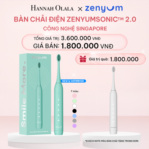  E949_DEAL 2: [MUA 1 TẶNG 1] BÀN CHẢI ĐIỆN ZENYUM SONIC MỚI 2.0 - CÔNG NGHỆ SINGAPORE 