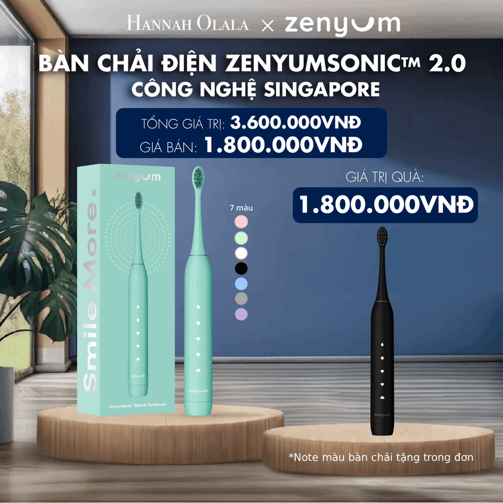  DEAL 2: [MUA 1 TẶNG 1] BÀN CHẢI ĐIỆN ZENYUM SONIC 2.0 - CÔNG NGHỆ SINGAPORE (Note màu bàn chải tặng trong đơn) 