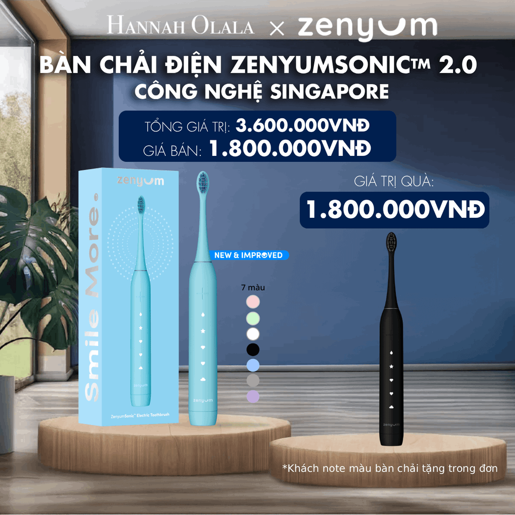  M176_DEAL 2: [MUA 1 TẶNG 1] BÀN CHẢI ĐIỆN ZENYUM SONIC 2.0 - CÔNG NGHỆ SINGAPORE (Note màu bàn chải tặng trong đơn) 