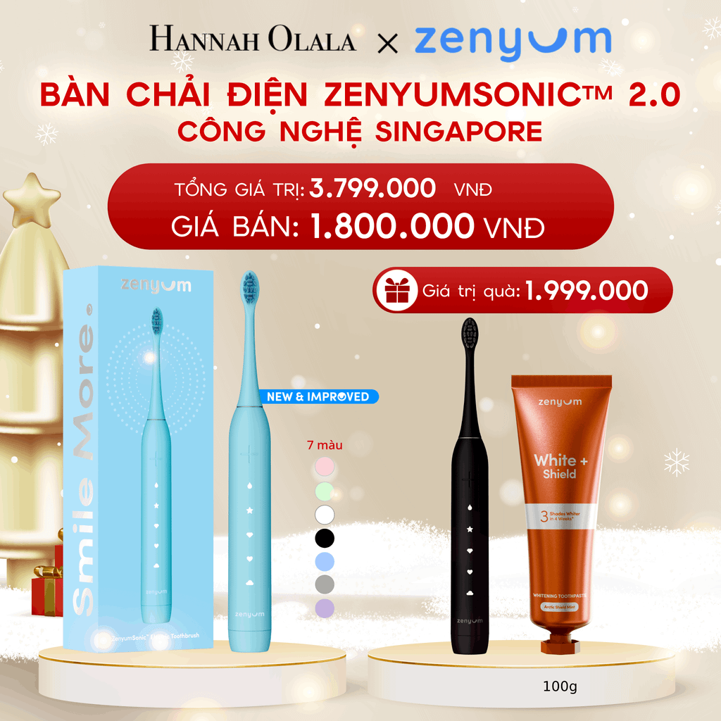  A1245_DEAL 2: [MUA 1 TẶNG 1] BÀN CHẢI ĐIỆN ZENYUM SONIC 2.0 - CÔNG NGHỆ SINGAPORE (Note màu bàn chải tặng trong đơn) 