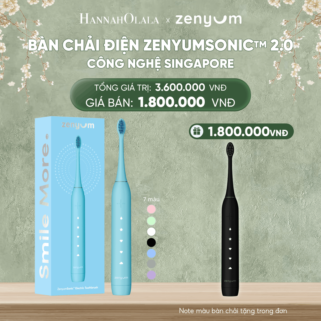  DEAL 2: [MUA 1 TẶNG 1] BÀN CHẢI ĐIỆN ZENYUM SONIC 2.0 - CÔNG NGHỆ SINGAPORE (Note màu bàn chải tặng trong đơn) 