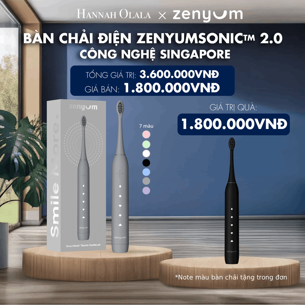  DEAL 2: [MUA 1 TẶNG 1] BÀN CHẢI ĐIỆN ZENYUM SONIC 2.0 - CÔNG NGHỆ SINGAPORE (Note màu bàn chải tặng trong đơn) 
