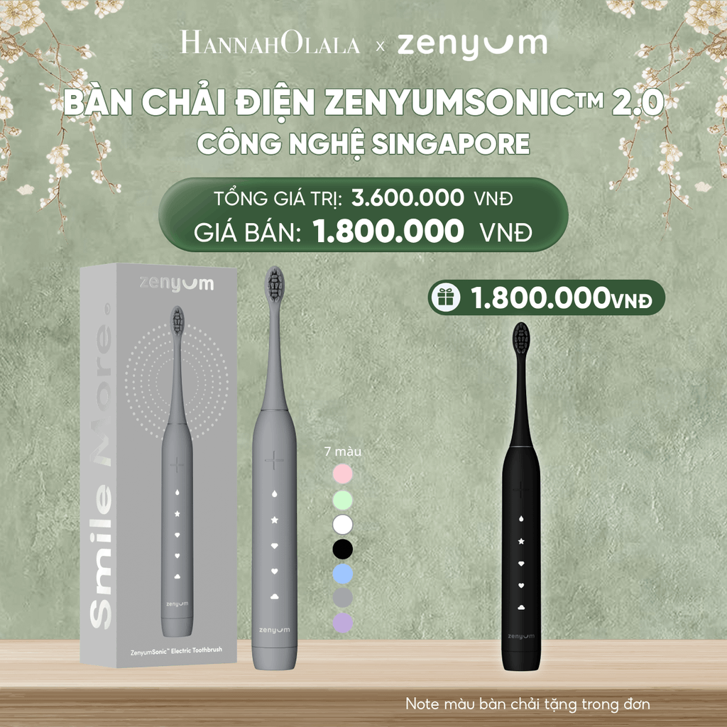  DEAL 2: [MUA 1 TẶNG 1] BÀN CHẢI ĐIỆN ZENYUM SONIC 2.0 - CÔNG NGHỆ SINGAPORE (Note màu bàn chải tặng trong đơn) 