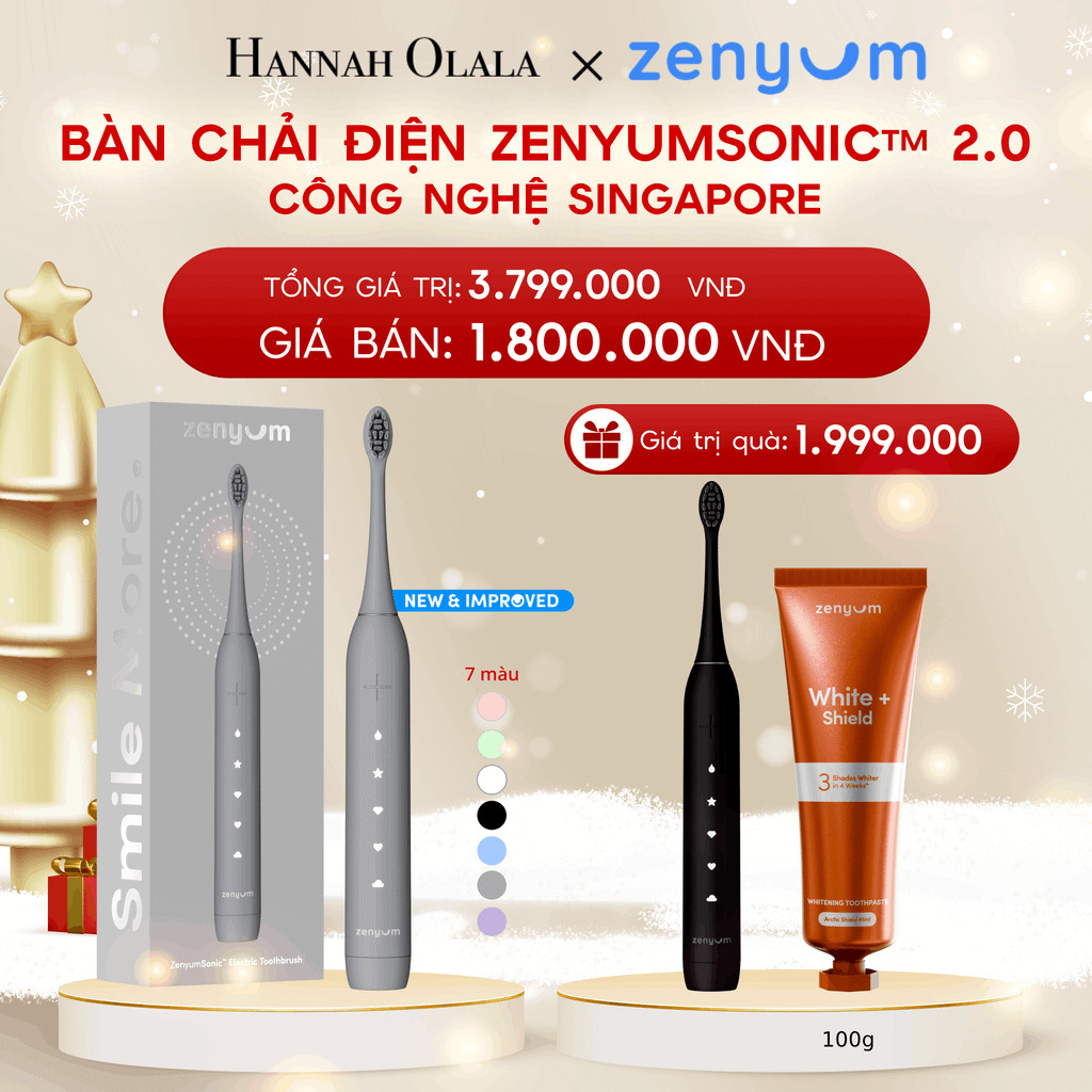  A1245_DEAL 2: [MUA 1 TẶNG 1] BÀN CHẢI ĐIỆN ZENYUM SONIC 2.0 - CÔNG NGHỆ SINGAPORE (Note màu bàn chải tặng trong đơn) 