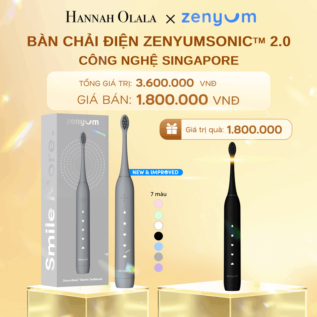  DEAL 2: [MUA 1 TẶNG 1] BÀN CHẢI ĐIỆN ZENYUM SONIC 2.0 - CÔNG NGHỆ SINGAPORE (Note màu bàn chải tặng trong đơn) 